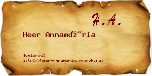 Heer Annamária névjegykártya
